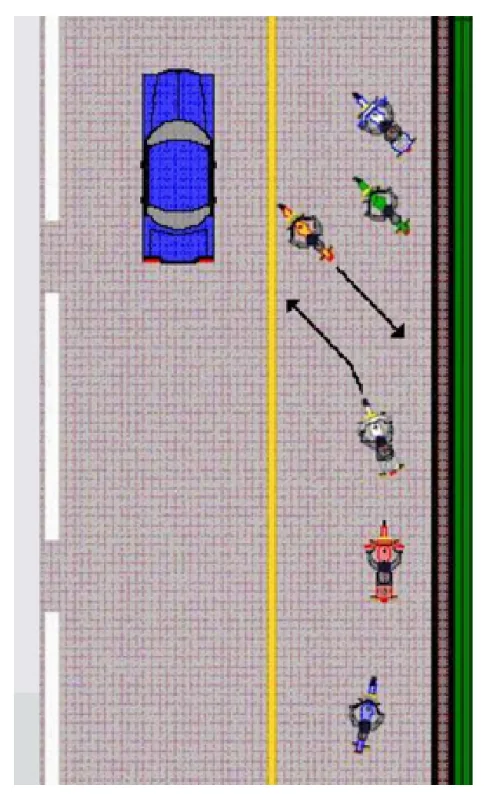 Arrivée sur la zone de stationnement puis marche arrière